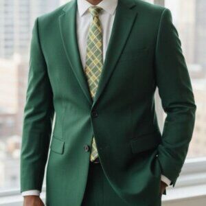 VTG Green Yellow Tartan Plaid Tie Short 55” Irish Preppy Golf 3 3/8”